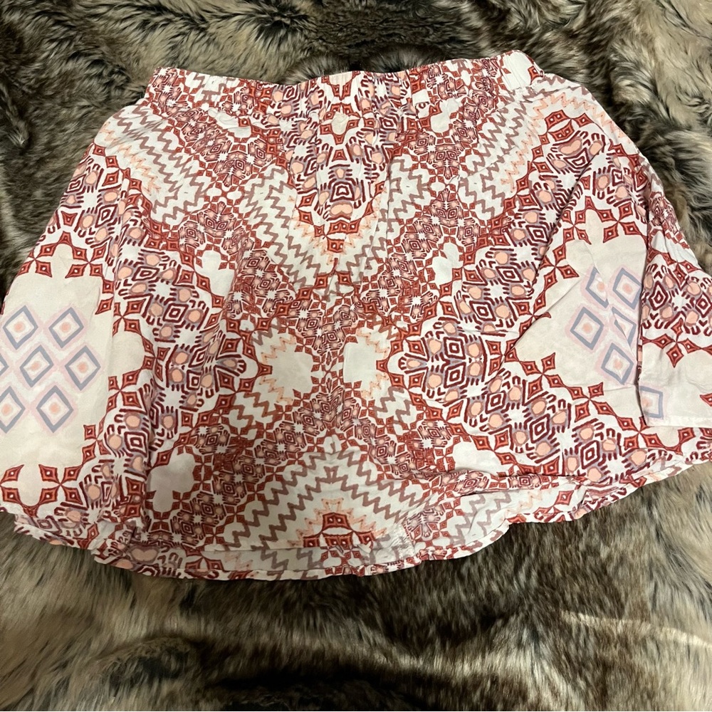 Express Patterned Button Down Mini Skirt - Picture 3 of 7
